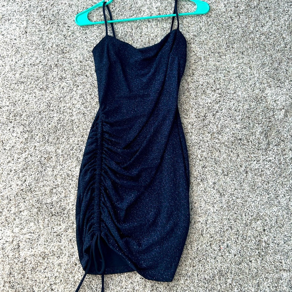 Dark blue sparkly hoco dress!!